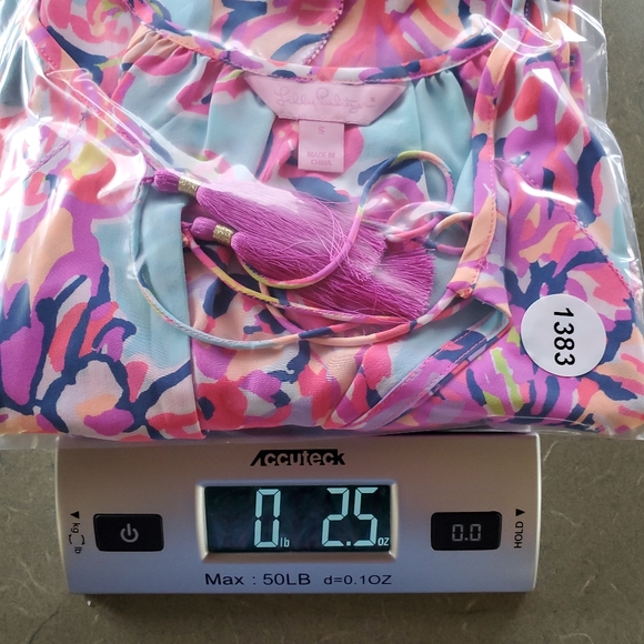 Lilly Pulitzer Lachelle Silk Top Small Serene Blue Big‎ Escapade Tassels S - Picture 14 of 14